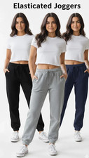 1,2 Pack Women Fleece Trousers Stretch Elasticated Waist Girls Joggers New S-4XL