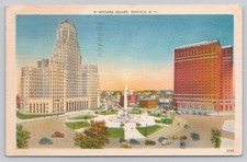 Niagara Square Buffalo New York Vintage Linen Postcard Posted 1952