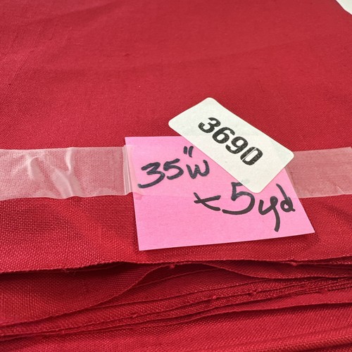 Red Vintage Flax Linen 35" Wide 5 Yards True Red Very Nice - Picture 10 of 10