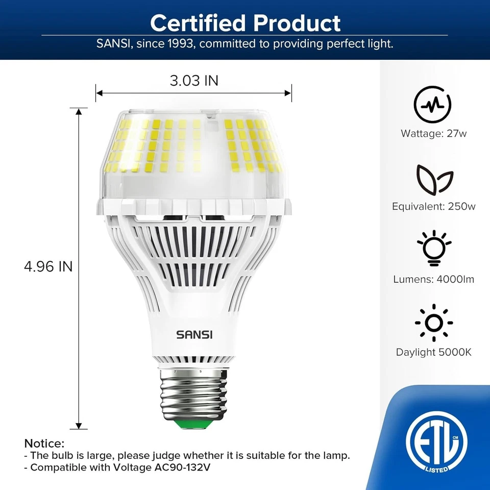 Dimmable A21 LED Light Bulb, 4000 Lumens, Energy Saving - Image 4 of 4