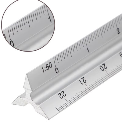 2020 Neu 30Cm Aluminium Metall Dreieck Skala Architekt Ingenieur Technisches Lineal