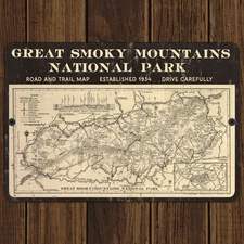 Great Smoky Mountains National Park Aluminum Metal Sign Vintage Replica 12"x8"