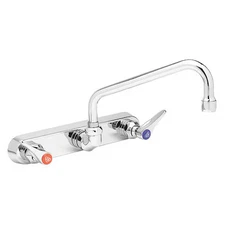 T&S Brass B-1128 Low Arc Kitchen/Bathroom Faucet, Manual, 8" Mount, 2 Hole
