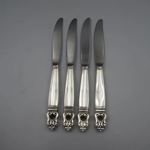 International Sterling Silver ROYAL DANISH Dinner Knives - Set of Four *