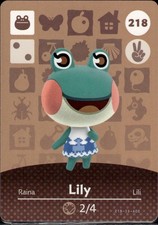 218 Lily Amiibo Card 218 Series 3 Animal Crossing Nintendo Switch NA Region