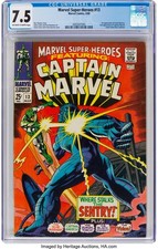 Marvel Super-Heroes #13 Captain Marvel (Marvel, 1968) CGC VF- 7.5 Off-white to w