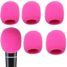 6 PCS Pink Thicken Ball-Type Sponge Foam Mic Cover Handheld Microphone