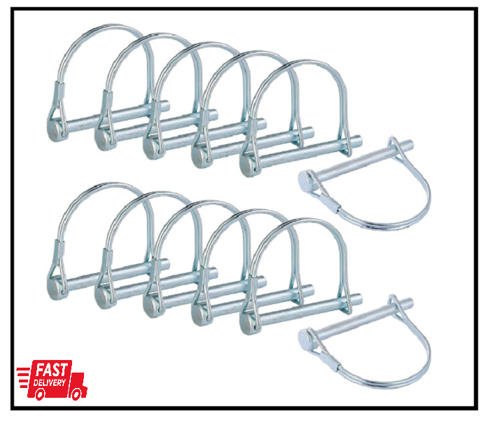 12-Count Wire Lock Pins, 1/4 Inch Heavy Duty Safety Coupler Pin Shaft Locking Pt