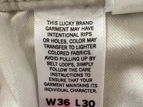 Pantalone uomo Lucky Brand 36x30 (36x27) 223 dritto kaki 5 tasche cotone - Foto 20 di 20