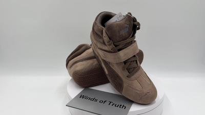 Puma Speedcat Wedge Sneakers 407878-01 Totally Taupe Chocolate