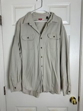 Wrangler Western Cowboy Work Beige Long Sleeve Button Down Shirt Men Size XL