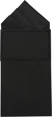 Mens Pre-Folded Pocket Squares on Card Pocket Handkerchief for Suit Black Peak