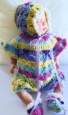 Baby Girl Reborn Doll Outfit Hand Crochet 0.3 Months 16/20? Doll ????