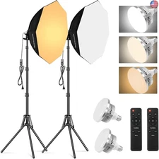 Soonpho Softbox Lighting Kit, 22'' Octagon Softbox Photography Lighting-Kit