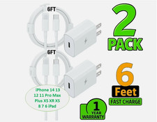2 Pack Fast Wall Charger For iPhone 14 13 12 11 Pro Max Plus XS XR XS 8 7 6 iPad