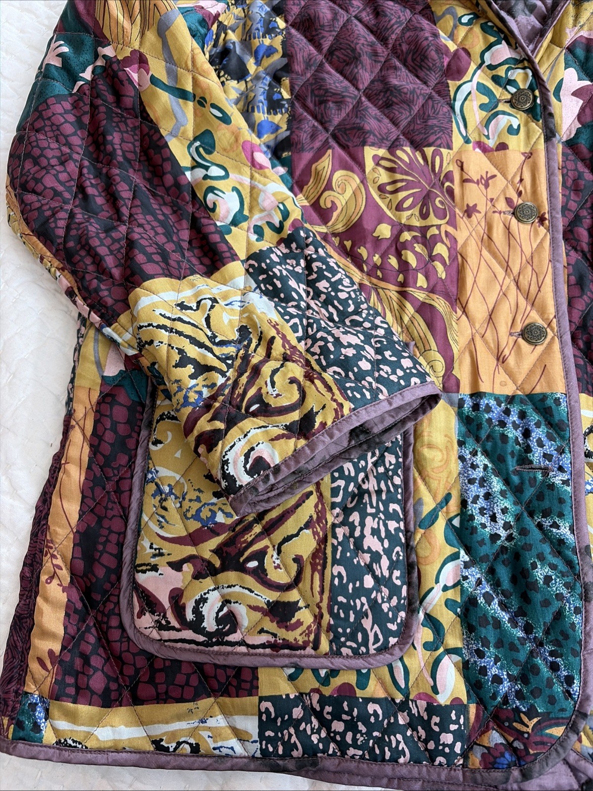 Reversible Silk Quilted Patchwork Jacket Women's … - image 4