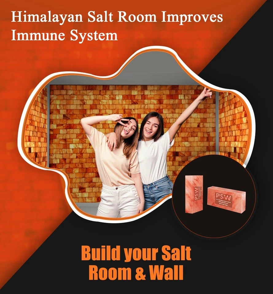 Pack de 10 ladrillos de sal del Himalaya 8x4x1 | Bloques de sal rosa para paredes de spa, sauna Foto 3 de 4