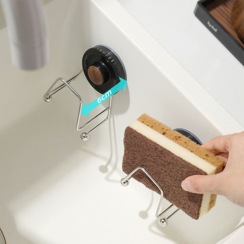 Space Saving Suction Sponge Rack For Sink Drainage Kitchen Cleaning Tool - Picture 3 of 8