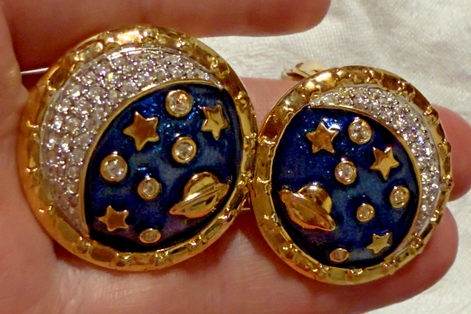 AUTHENTIC Daniel Swarovski Crystal Encrusted Moon… - image 1