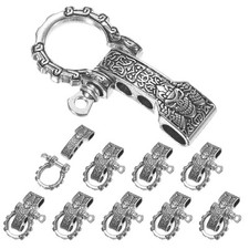 10-Pack Paracord Bracelet Shackle Buckle Pattern Silver, Flat Head
