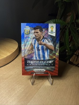 2014 Panini Prizm World Cup Stars Blue & Red Wave Prizm Sergio Aguero #2