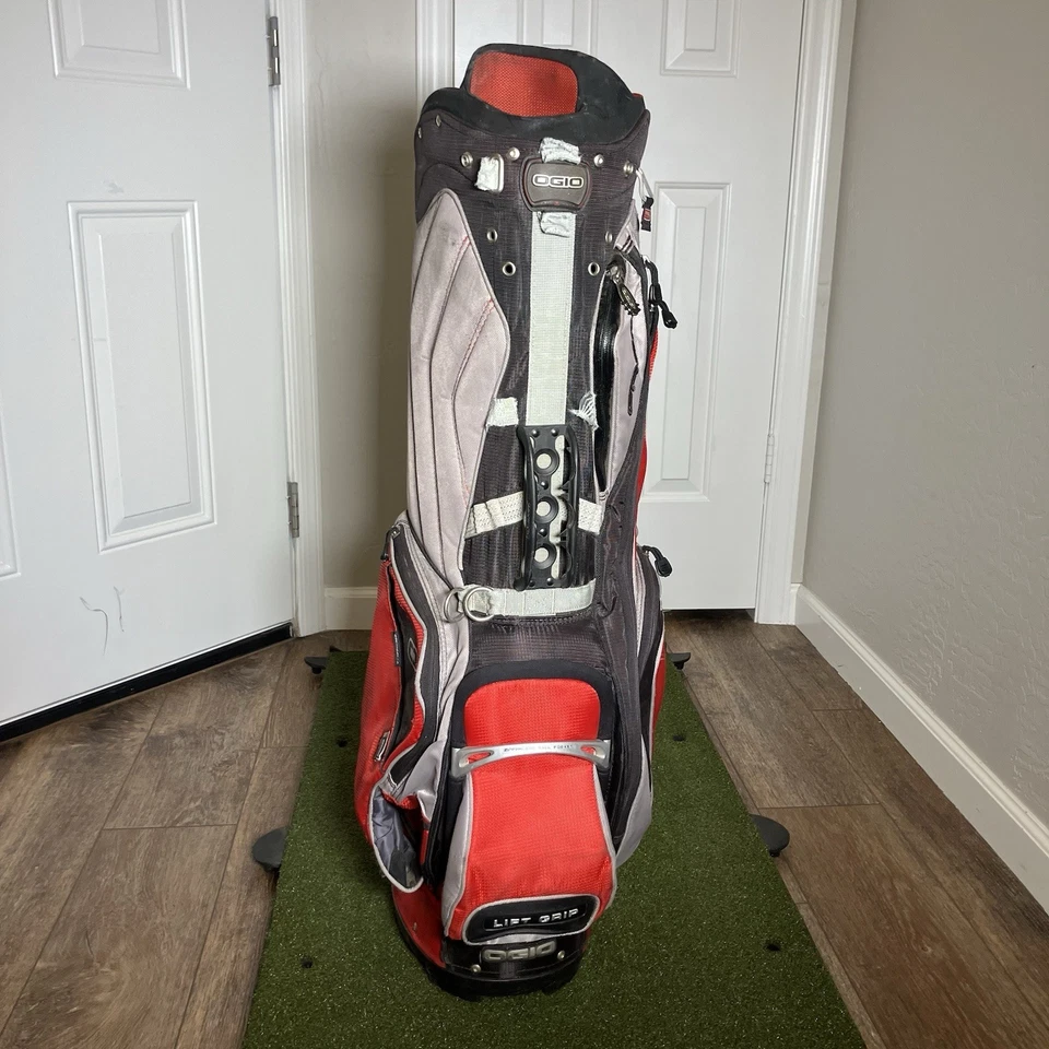 Bolsa de carrito de golf Ogio Grom roja negra gris - madera superior de 8 vías - leer - sin correa Foto 2 de 4