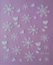 Lace Snow Snowflake Sweet Heart Christmas Party 3D Nail Art Stickers