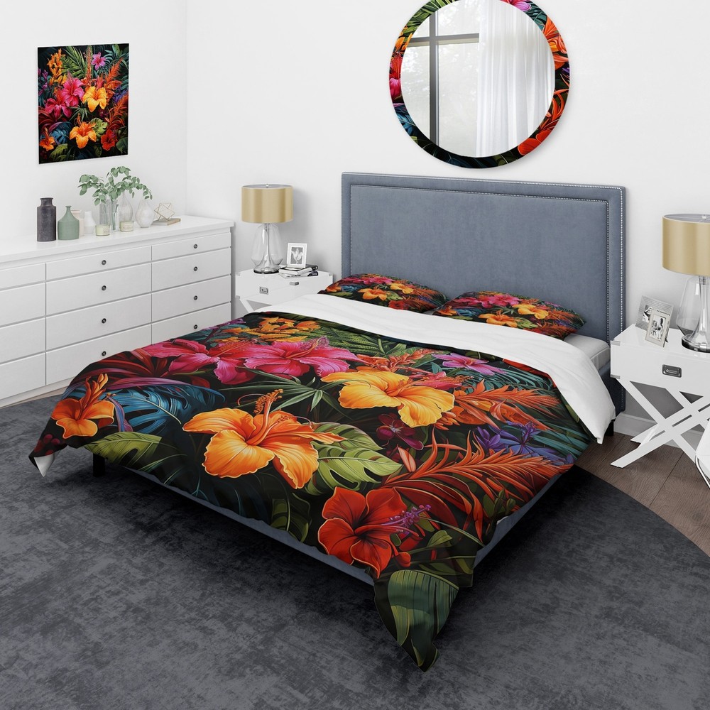 Designart "Colorful Jungle Plants dream" Jungle Bedding