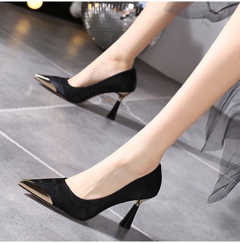 Damenschuhe Schuhe flacher Mund sexy spitze Zehenpartie Stiletto Absätze einfarbig - Bild 2 von 23
