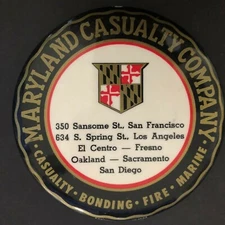 Maryland Casualty Co. (Insurance) Advertising Mirror / Paperweight Calif. 3 1/4"