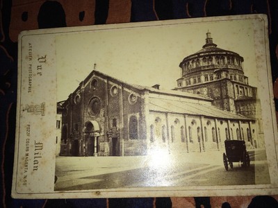 Zwei Fotografien: Chiesa Delle Grassié und San Ambrosio. MAILAND um 1880.
