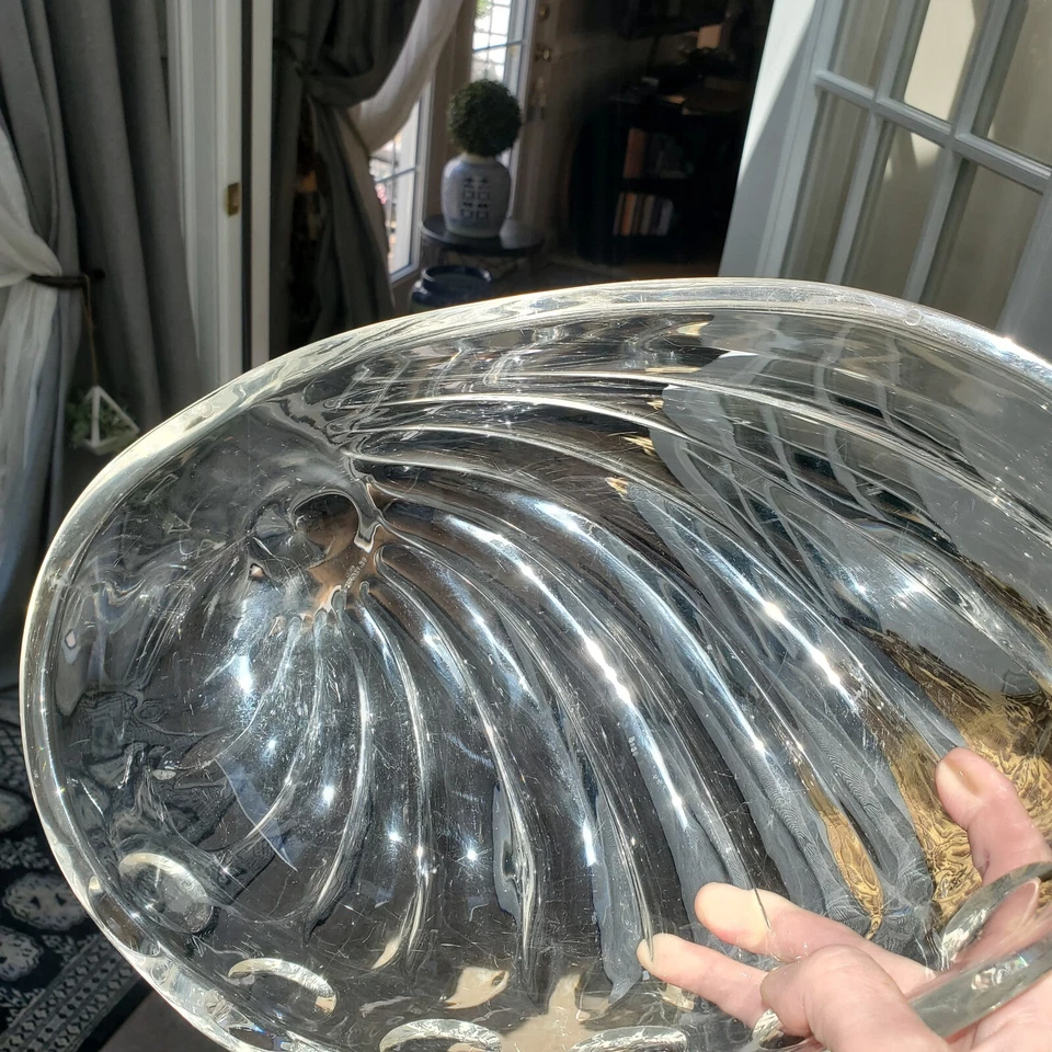 Acrílico Abulón Nautilus Shell Cuenco GRANDE Transparente Lucite De Colección 1984 TeiMei Repujado Foto 4 de 4