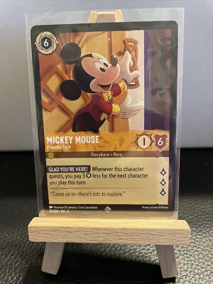 Disney Lorcana Lot Of 2 Super Rare Cards! Mickey Mouse And Peter Pans  Shadow!