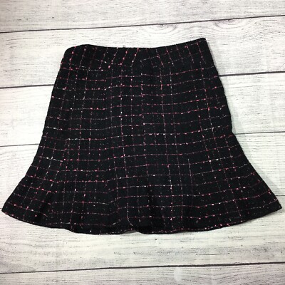 Fashion Bug Black/Pink Skirt A-Line Women's Size Casual