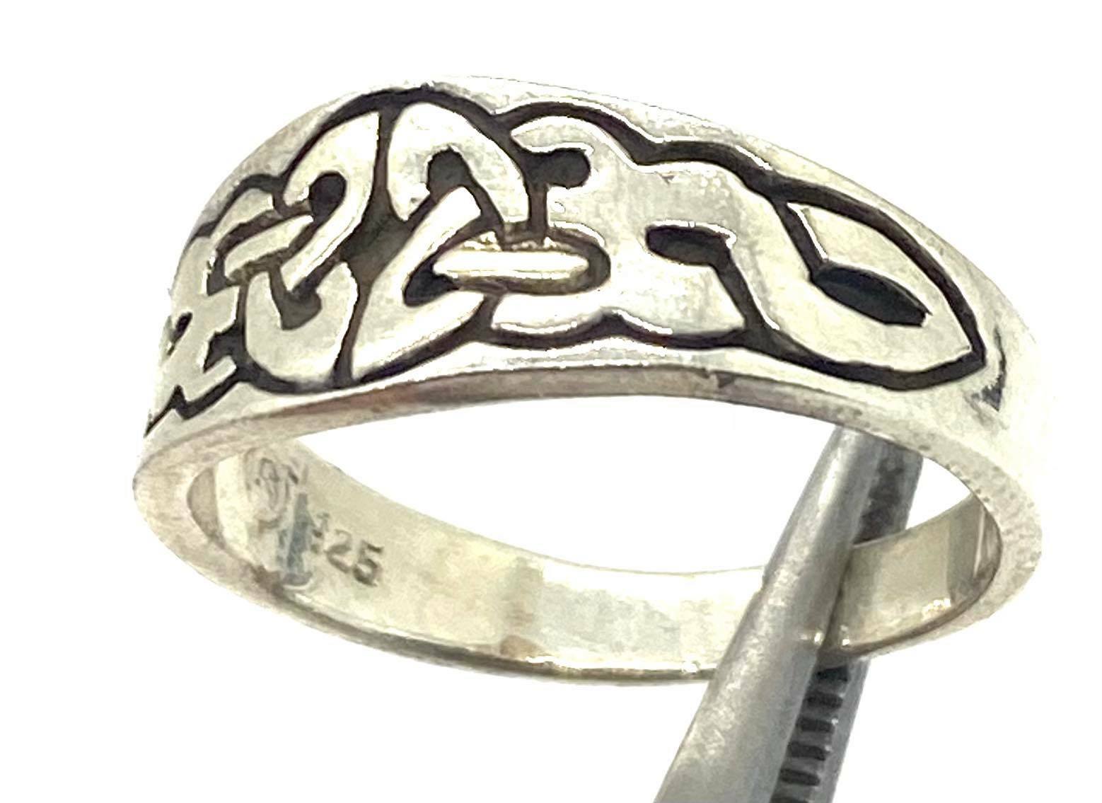 Mens Patterned Sterling Silver 925 Statement Ring… - image 3