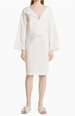 By Malene Birger Baltimores Size 6 Tinted White Long Sleeve Organic Cotton Dress