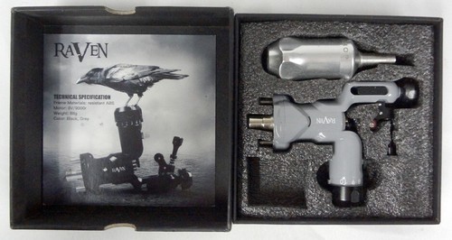 Raven Black & Grey Rotary Tattoo Machine One Touch Hit Adjuster 8v Motor - 第 1/19 張圖片