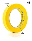 6x Q1 PREMIUM AUTOMOTIVE MASKING TAPE - 18mm x 50m - FAST DELIVERY