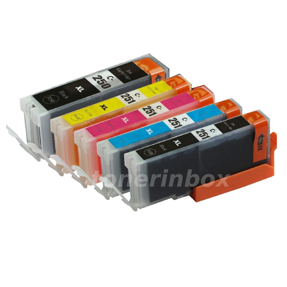 60pk PGI-250XL CLI251XL Ink Set For Canon Pixma MG5420 MG5520 MG6320 MX722 MX922 - Image 2 of 2