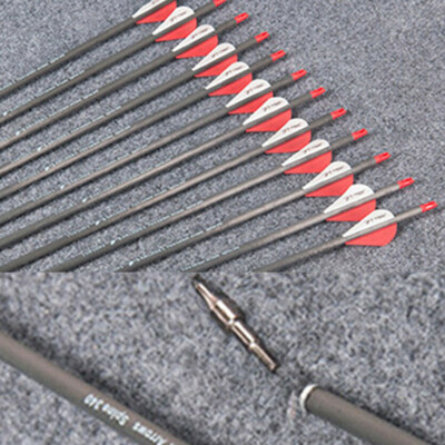 12 Flèches Carbone 30 Pouces Spine 340 Pour Arc Compound Et Recurve – Camo