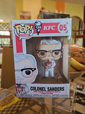 Funko Pop! Icons KFC Colonel Sanders w/Bucket Of Chicken #05 Vinyl Figure New 