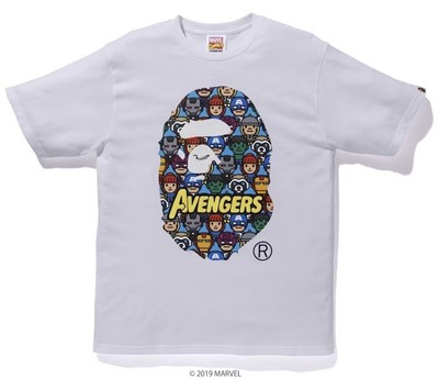 BAPE x Marvel Avengers Ape Head Tee T Shirt - Medium