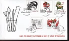 Canada limited edition private FDC, 2021 Editorial Cartoonists, set of 5 BK 'P'