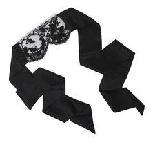 KIKI DE MONTPARNASSE Black Beaded Lace Blindfold, ADJUSTABLE