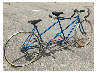 schwinn bicycle built for two Twinn Classic Tandem Adult Beach Cruiser Bike, Double Seater, Low Step Steel Frame, 7-Speed, 650c Urban Tires, Alloy Caliper Brakes, Medium Frame, Blue : Sports & Outdoors An abandoned Schwinn tandem bicycle waiting for its next ride What is the value of