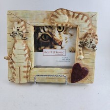 Cat 3D Photo Picture Frame Ceramic and Metal Connoisseur 4x4 photo size 6x7 