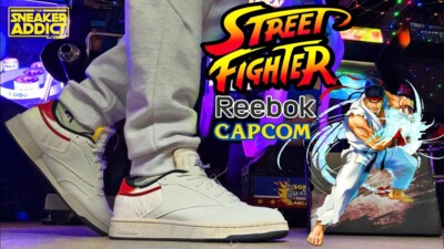 Reebok x Street Fighter Club C 85 RYU Color Off White Red GZ9543