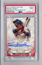 MIGUEL SANO 2016 TOPPS TIER ONE ROOKIE RC AUTO #128/199 TWINS PSA 9 MINT 