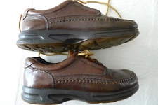 VTG Clarks Oxford Shoes Mens 8.5 Med Brown Leather Laced Oxford 30088
