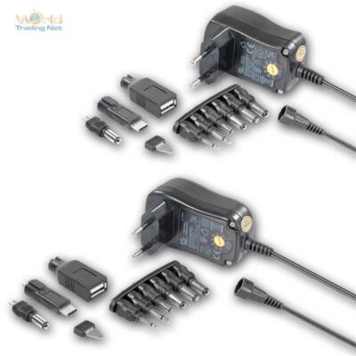 Universal-Stecker-Netzteil 3V-12V einstellbar mit diversen Adaptern & USB-C